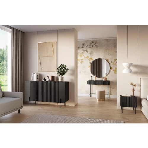 Komoda Malmi 150 cm - czarny mat / czarne nóżki